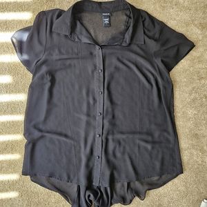 Torrid sheer black button up